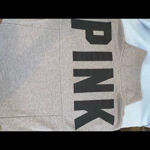 VS PINK Half Zip Sweatshirt with PINK logo details